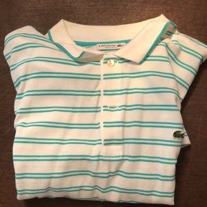 Men’s Lacoste striped short sleeved shirt Size 9